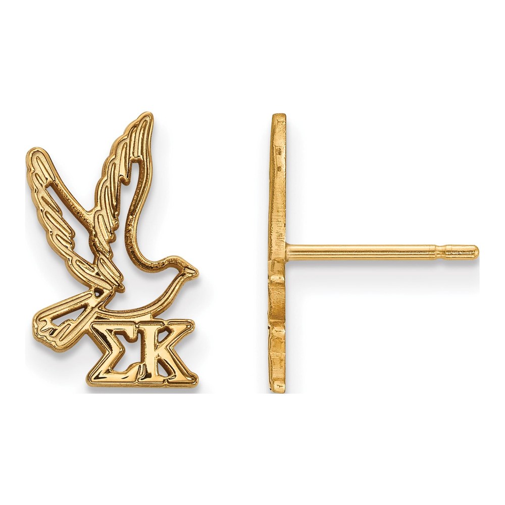 Sigma Kappa Gold-Plated Sterling Silver Sorority Symbol Stud Earrings