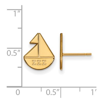 Sigma Sigma Sigma Gold-Plated Sterling Silver Earrings – view 2