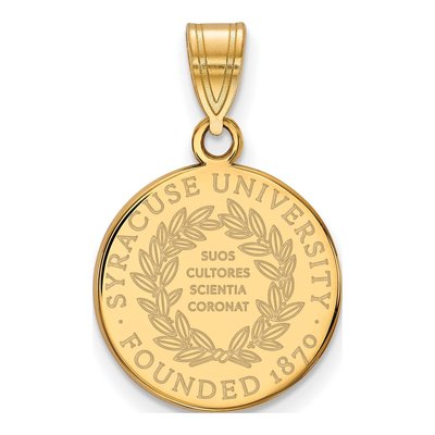 Syracuse University Gold-Plated Sterling Silver Medium Crest Pendant