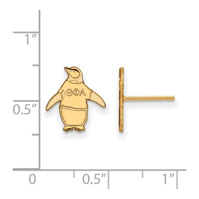 Theta Phi Alpha Gold-Plated Sterling Silver Sorority Symbol Stud Earrings – view 2