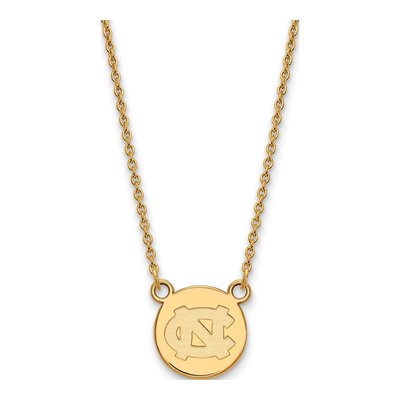 University of North Carolina Gold-Plated Sterling Silver UNC Tar Heels Small Disc Necklace
