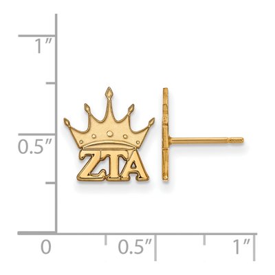 Zeta Tau Alpha Gold-Plated Sterling Silver Sorority Stud Earrings – view 2