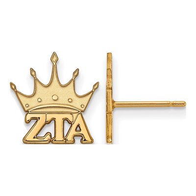Zeta Tau Alpha Gold-Plated Sterling Silver Sorority Stud Earrings
