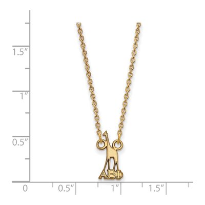 Alpha Epsilon Phi Gold-Plated Sterling Silver Extra Small Sorority Pendant Necklace – view 2