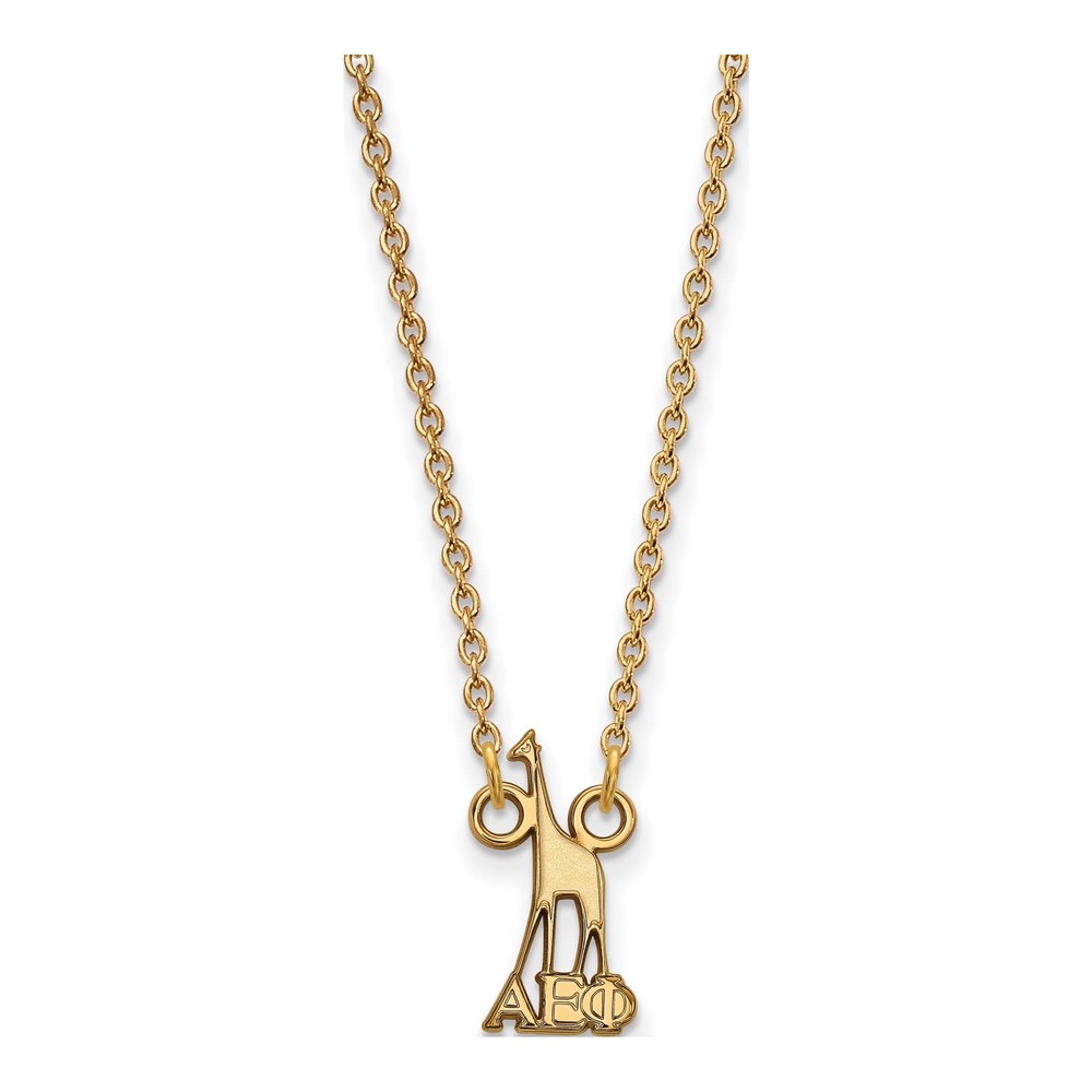 Alpha Epsilon Phi Gold-Plated Sterling Silver Extra Small Sorority Pendant Necklace