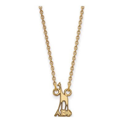 Alpha Epsilon Phi Gold-Plated Sterling Silver Extra Small Sorority Pendant Necklace