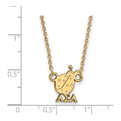 Alpha Sigma Alpha Gold-Plated Sterling Silver Extra Small Sorority Necklace – view 2