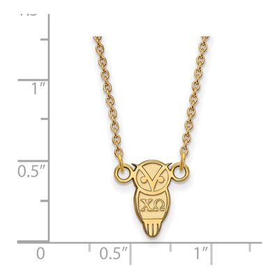 Chi Omega Gold-Plated Sterling Silver Sorority Symbol Extra Small Necklace – view 2