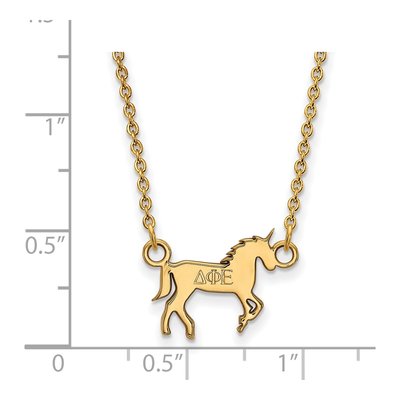 Delta Phi Epsilon Gold-Plated Sterling Silver Extra Small Sorority Pendant Necklace – view 2