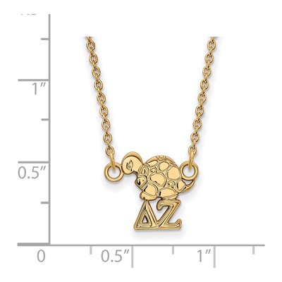 Delta Zeta Gold-Plated Sterling Silver Extra Small Sorority Pendant Necklace – view 2
