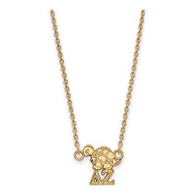 Delta Zeta Gold-Plated Sterling Silver Extra Small Sorority Pendant Necklace