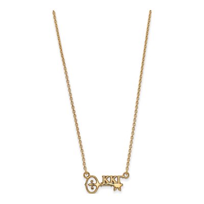 Kappa Kappa Gamma Gold-Plated Sterling Silver Extra Small Sorority Pendant Necklace