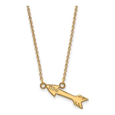 Pi Beta Phi Gold-Plated Sterling Silver Extra Small Sorority Pendant Necklace