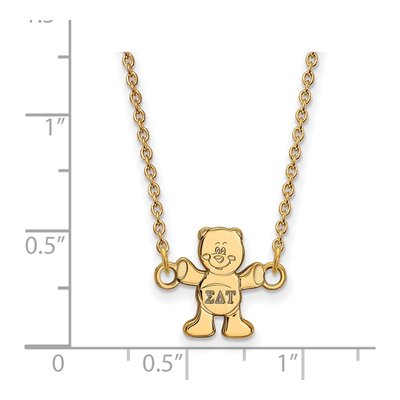 Sigma Delta Tau Gold-Plated Sterling Silver Sorority Symbol Extra Small Necklace – view 2