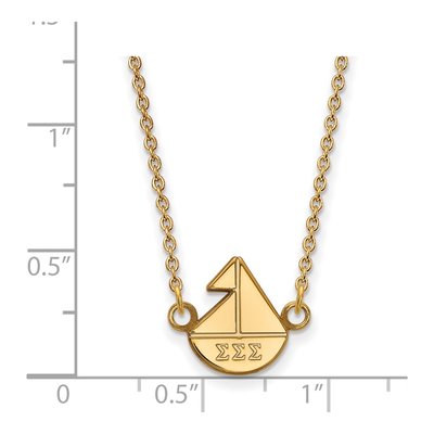 Sigma Sigma Sigma Gold-Plated Sterling Silver Sorority Symbol Extra Small Pendant – view 2