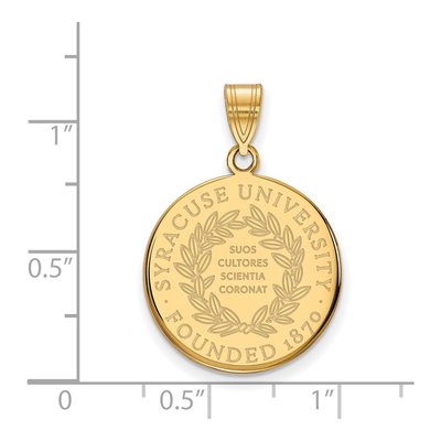 Syracuse University Gold-Plated Sterling Silver Large Crest Pendant – view 2
