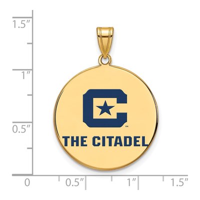 The Citadel Gold-Plated Sterling Silver Extra Large XL Enamel Pendant – view 2