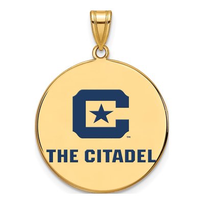 The Citadel Gold-Plated Sterling Silver Extra Large XL Enamel Pendant
