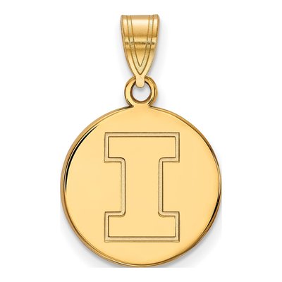 University of Illinois Gold-Plated Sterling Silver Medium Letter I Pendant