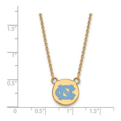 UNC Tar Heels Enamel Disc Necklace, 18" Sterling Silver – view 2