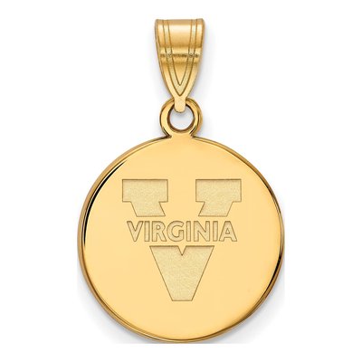 University of Virginia Gold-Plated Sterling Silver Medium Disc Pendant