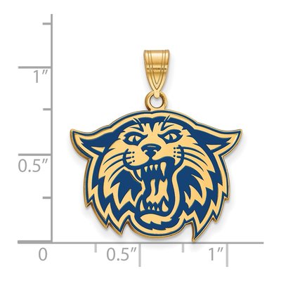 Villanova University Gold-Plated Sterling Silver Large Wildcats Enameled Pendant – view 2