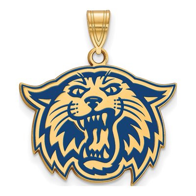 Villanova University Gold-Plated Sterling Silver Large Wildcats Enameled Pendant