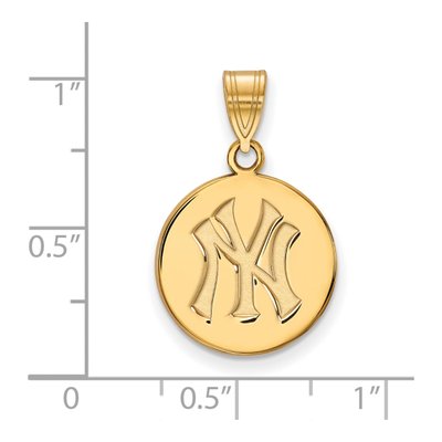 New York Yankees Gold-Plated Sterling Silver Medium Disc Pendant – view 2