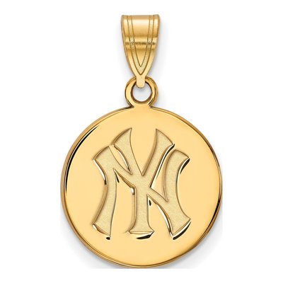 New York Yankees Gold-Plated Sterling Silver Medium Disc Pendant