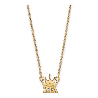 Zeta Tau Alpha Gold-Plated Sterling Silver Sorority Symbol Extra Small Necklace