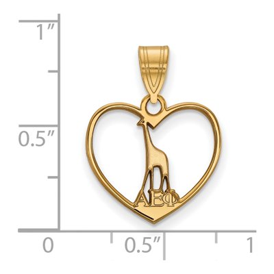 Alpha Epsilon Phi Gold-Plated Sterling Silver Medium Heart Pendant – view 2
