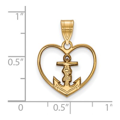 Alpha Sigma Tau Gold-Plated Sterling Silver Medium Heart Pendant – view 2