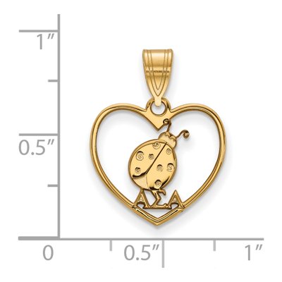 Alpha Sigma Alpha Gold-Plated Sterling Silver Medium Heart Pendant – view 2