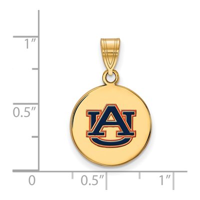 Auburn University Gold-Plated Sterling Silver Medium Enamel Disc Pendant – view 2