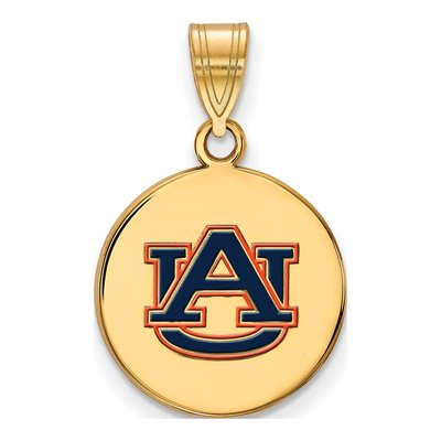 Auburn University Gold-Plated Sterling Silver Medium Enamel Disc Pendant