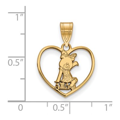 Alpha Xi Delta Gold-Plated Sterling Silver Medium Heart Pendant – view 2
