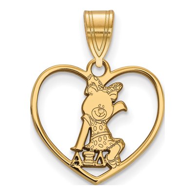 Alpha Xi Delta Gold-Plated Sterling Silver Medium Heart Pendant