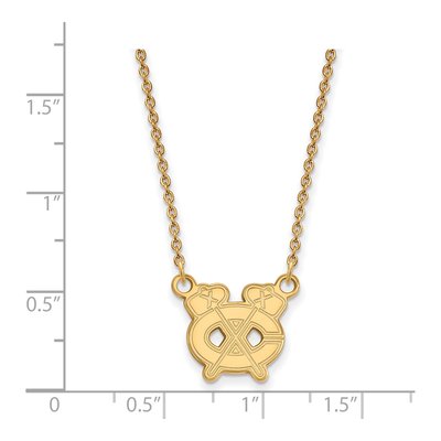 Chicago Blackhawks Gold-Plated Sterling Silver Tomahawk Small Letter C Necklace – view 2