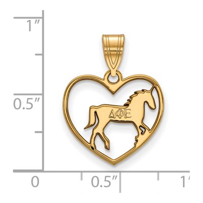 Delta Phi Epsilon Gold-Plated Sterling Silver Medium Heart Pendant – view 2