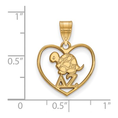 Delta Zeta Gold-Plated Sterling Silver Medium Heart Pendant – view 2