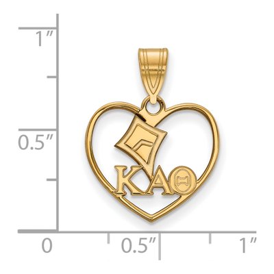 Kappa Alpha Theta Gold-Plated Sterling Silver Medium Heart Pendant – view 2