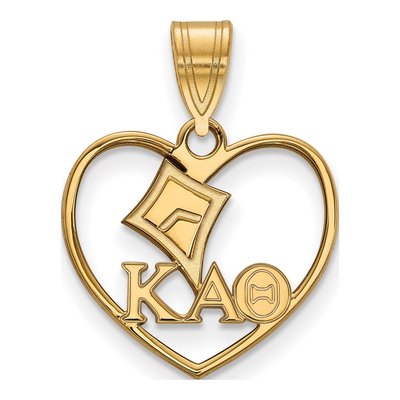 Kappa Alpha Theta Gold-Plated Sterling Silver Medium Heart Pendant