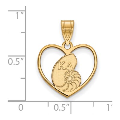 Kappa Delta Gold-Plated Sterling Silver Medium Heart Pendant – view 2