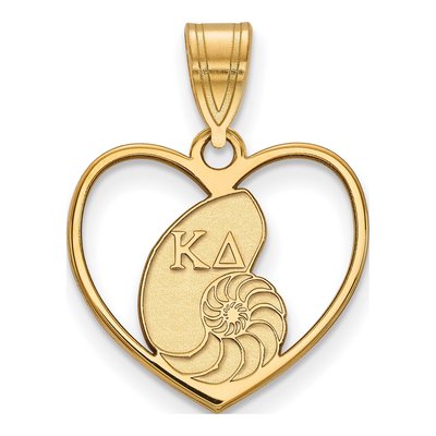 Kappa Delta Gold-Plated Sterling Silver Medium Heart Pendant