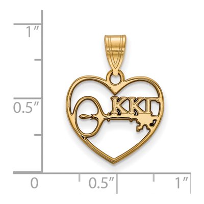 Kappa Kappa Gamma Gold-Plated Sterling Silver Medium Heart Pendant – view 2