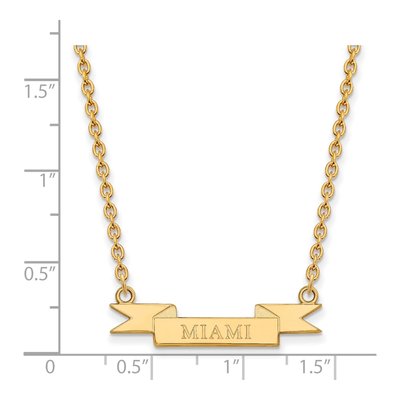 Miami University Gold-Plated Sterling Silver Small Banner Pendant Necklace – view 2