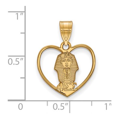 Phi Sigma Sigma Gold-Plated Sterling Silver Sorority Heart Pendant – view 2