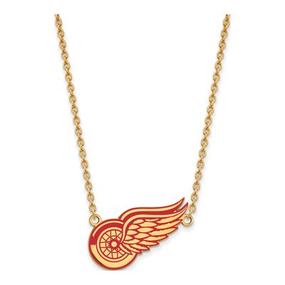 Detroit Red Wings Gold-Plated Sterling Silver Large Enameled Pendant Necklace
