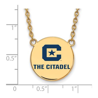 The Citadel Gold-Plated Sterling Silver Large Enamel Pendant Necklace – view 3