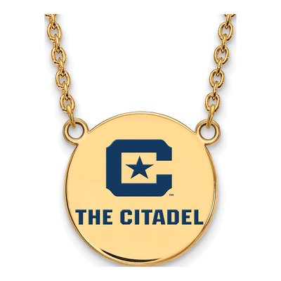The Citadel Gold-Plated Sterling Silver Large Enamel Pendant Necklace